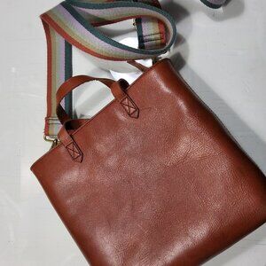 Madewell The Small Transport Crossbody in Nubuck Leather: Rainbow Strap Edition
